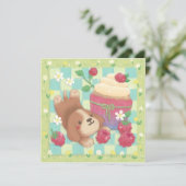 Beagle Picnic Day mit Himbeere Karte (Stehend Vorderseite)