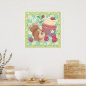 Beagle Picnic Day mit Himbeere Poster (Küche)