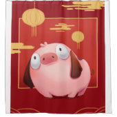 Beagle Pig_Pig Lover Duschvorhang (Vorderseite)