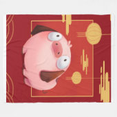 Beagle Pig_Pig Lover Fleecedecke (Vorderseite (Horizontal))