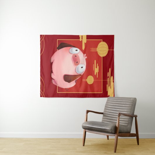 Beagle Pig_Pig Lover Wandteppich (Beispiel (Horizontal))