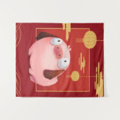 Beagle Pig_Pig Lover Wandteppich (Vorderseite (Horizontal))