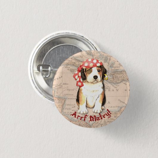 Beagle Pirate Button (Vorne & Hinten)