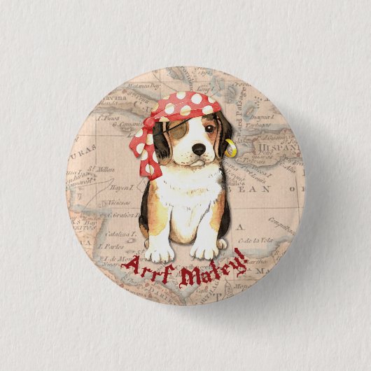 Beagle Pirate Button (Vorderseite)