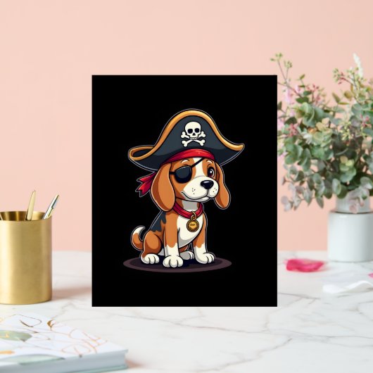 Beagle Pirate Costume Jolly Roger Flag Skull Cross Acrylschild (Hochzeit)