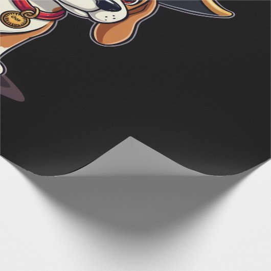 Beagle Pirate Costume Jolly Roger Flag Skull Cross Geschenkpapier (Ecke)