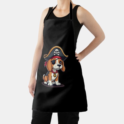 Beagle Pirate Costume Jolly Roger Flag Skull Cross Schürze (InSitu)