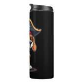 Beagle Pirate Costume Jolly Roger Flag Skull Cross Thermosbecher (Nach rechts gedreht)
