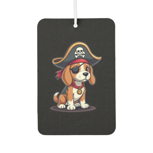 Beagle Pirate Kostüme Piratenflagge Flag Skull Cro Autolufterfrischer (Vorderseite)