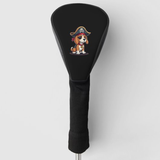 Beagle Pirate Kostüme Piratenflagge Flag Skull Cro Golf Headcover (Vorderseite)