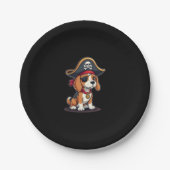Beagle Pirate Kostüme Piratenflagge Flag Skull Cro Pappteller (Vorderseite)