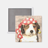 Beagle Pirate Magnet (Vorderseite/Rückseite)