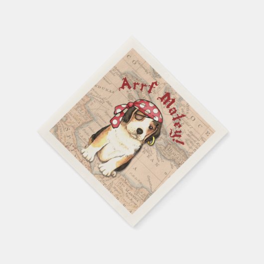 Beagle Pirate Serviette (Ecke)