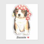 Beagle Pirate Vinyl Sticker (Blatt)