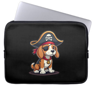 Beagle-Piratenkostüm Jolly Roger Flagge Totenkopf Laptopschutzhülle