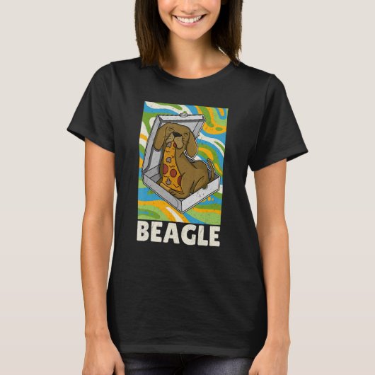 Beagle Pizza Walk Dog Eigentümer Welpe 32 T-Shirt (Vorderseite)