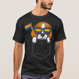 Beagle Pocket Dog LGBTQ Regenbogenfahne Gay Pride T-Shirt