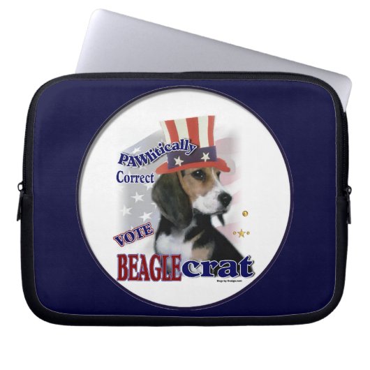 Beagle Politischer Humor Laptopschutzhülle (Vorderseite)