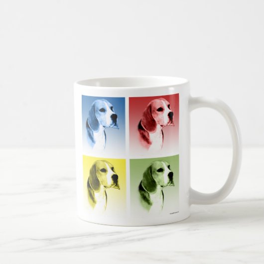 Beagle Pop Art Kaffeetasse (Rechts)