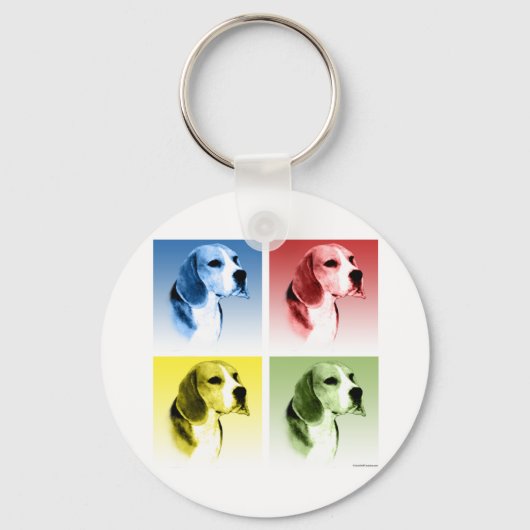Beagle Pop Art Schlüsselanhänger (Vorderseite)
