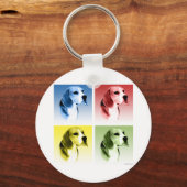 Beagle Pop Art Schlüsselanhänger (Vorderseite)