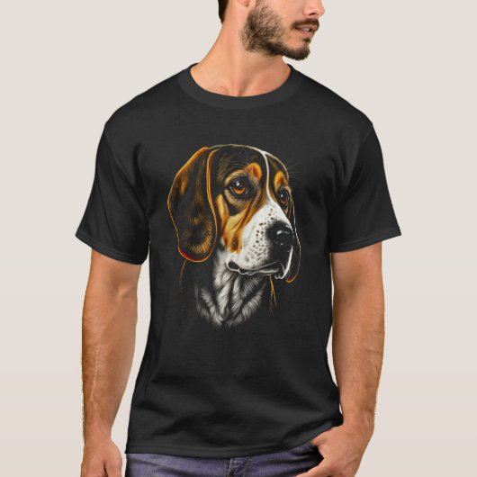 Beagle Portrait For Dog Owners T-Shirt (Vorderseite)
