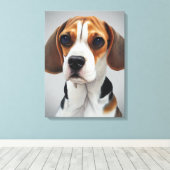 Beagle Portrait Gouache Fine Art Leinwanddruck (Insitu (Holzboden))
