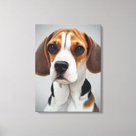Beagle Portrait Gouache Fine Art Leinwanddruck