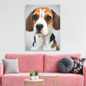 Beagle Portrait Gouache Fine Art Leinwanddruck (Insitu (Wohnzimmer))
