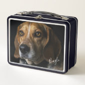 Beagle Portrait Metall Brotdose (Vorderseite)