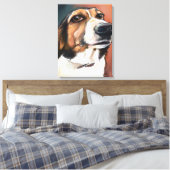 Beagle Portrait | Zeichnend Farbstift Leinwanddruck (Insitu (Schlafzimmer))