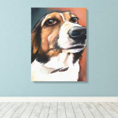 Beagle Portrait | Zeichnend Farbstift Leinwanddruck (Insitu (Holzboden))