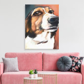 Beagle Portrait | Zeichnend Farbstift Leinwanddruck (Insitu (Wohnzimmer))