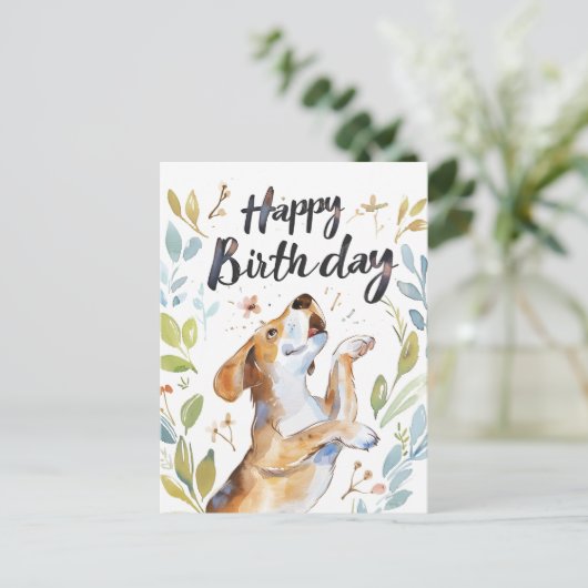 Beagle Postkarte (Stehend Vorderseite)