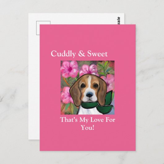 Beagle Postkarte (Vorne/Hinten)