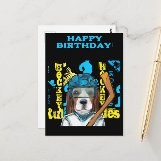 Beagle Postkarte (Vorderseite/Rückseite Beispiel)