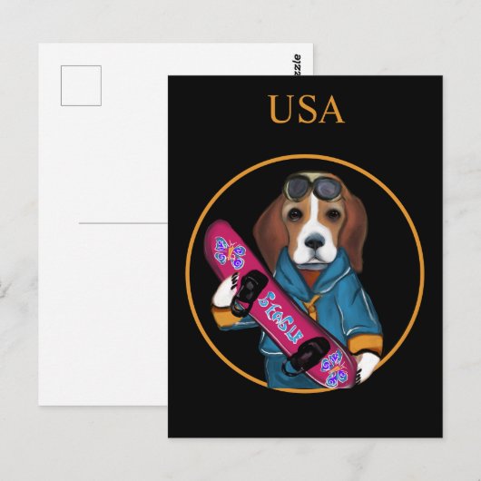BEAGLE POSTKARTE (Vorne/Hinten)