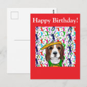 Beagle Postkarte (Vorne/Hinten)