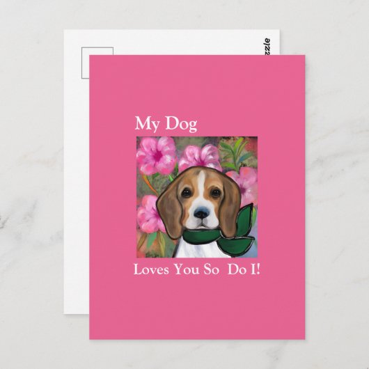 Beagle Postkarte (Vorne/Hinten)