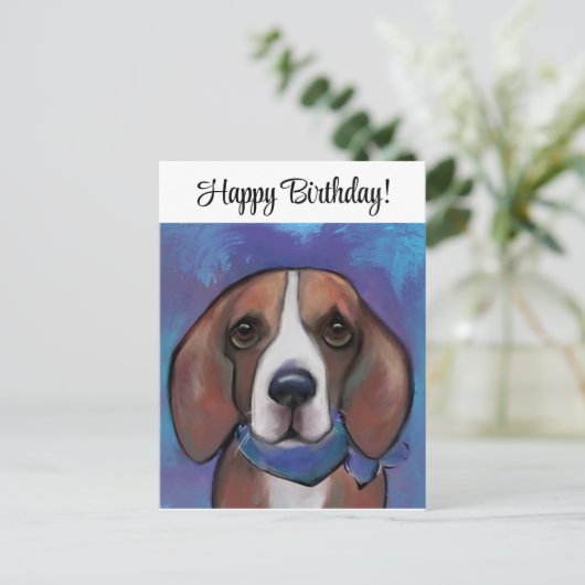 Beagle Postkarte (Stehend Vorderseite)