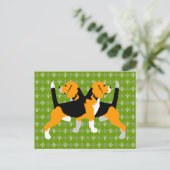 Beagle Postkarte (Stehend Vorderseite)