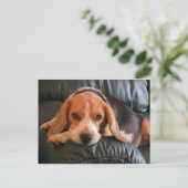 Beagle Postkarte (Stehend Vorderseite)