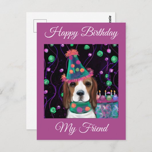 Beagle Postkarte (Vorne/Hinten)