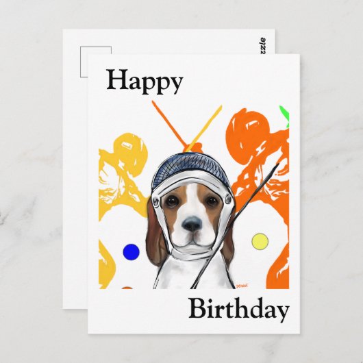 Beagle Postkarte (Vorne/Hinten)