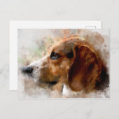 Beagle Postkarte (Vorne/Hinten)