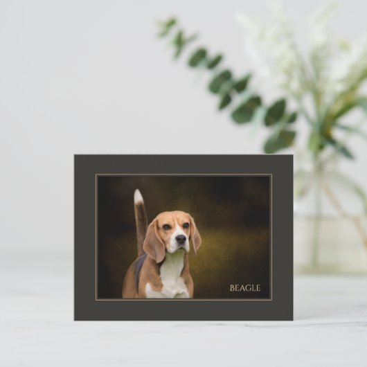 Beagle Postkarte (Stehend Vorderseite)