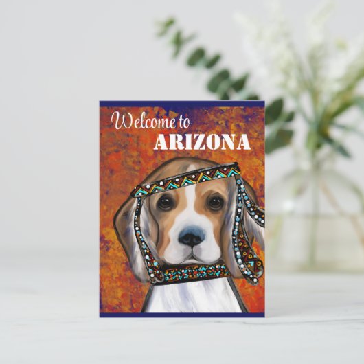 Beagle Postkarte (Stehend Vorderseite)