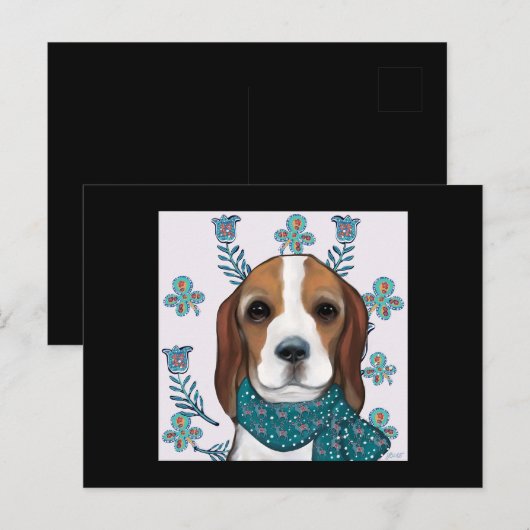 Beagle Postkarte (Vorne/Hinten)