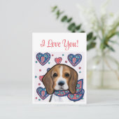 Beagle Postkarte (Stehend Vorderseite)