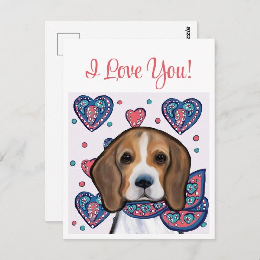 Beagle Postkarte (Vorne/Hinten)